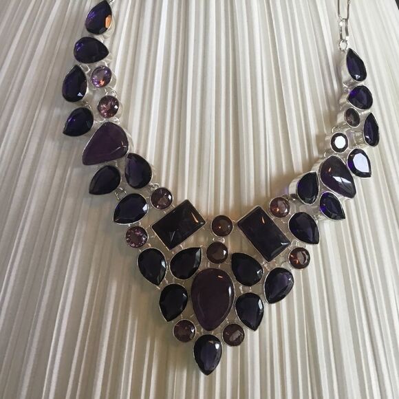 NWOT. Sterling Silver Sage Amethyst Adj. Necklace - Picture 14 of 16